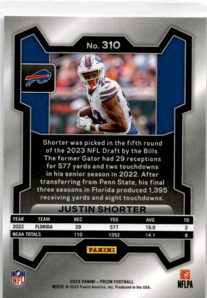 2023 Panini Prizm Silver #310 Justin Shorter Rookie Buffalo Bills
