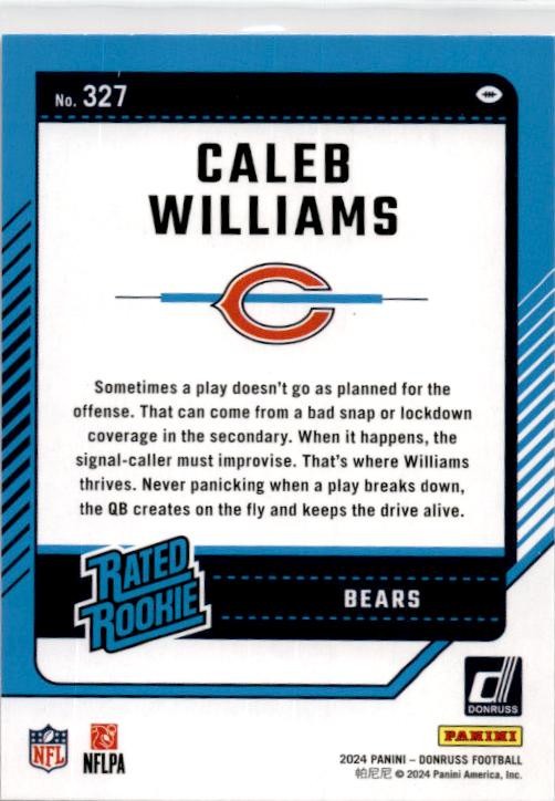 2024 Donruss Press Proof Red #327 Caleb Williams Rookie Chicago Bears