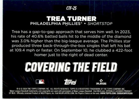 2024 Topps Covering the Field #CTF-25 Trea Turner Philadelphia Phillies