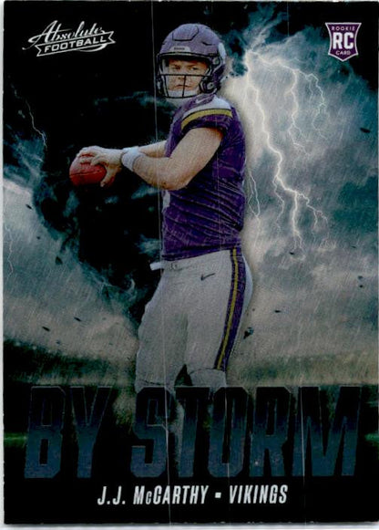 2024 Panini Absolute By Storm #BS-JMY J.J. McCarthy Minnesota Vikings