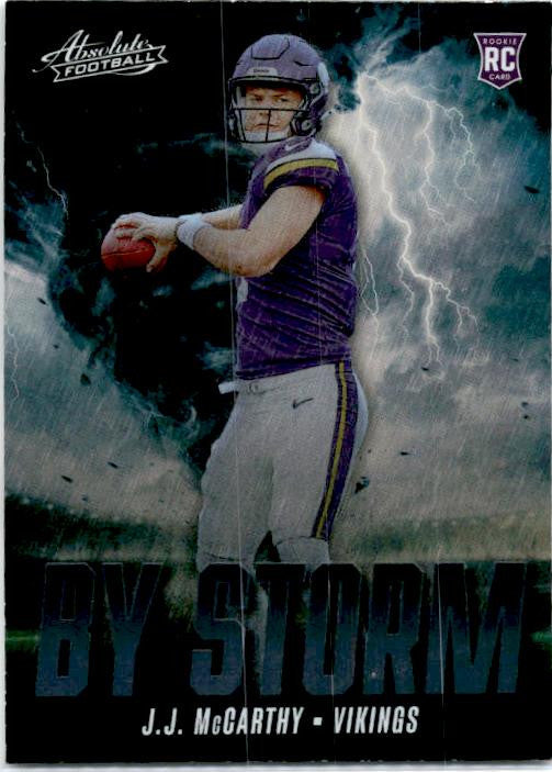 2024 Panini Absolute By Storm #BS-JMY J.J. McCarthy Minnesota Vikings
