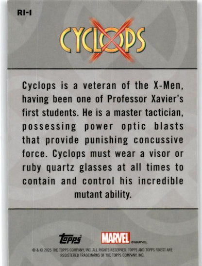2025 Topps Finest Marvel X-Men '97 #RI-1 Cyclops Remember It #