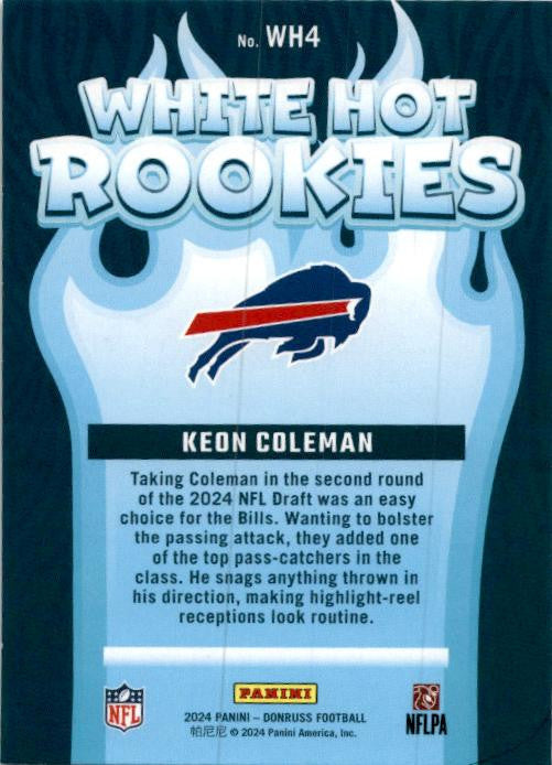 2024 Donruss White Hot Rookies #WH4 Keon Coleman Buffalo Bills