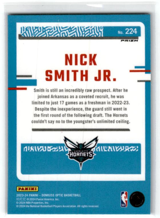 2023-24 Donruss Optic #224 Nick Smith Jr. Purple Shock