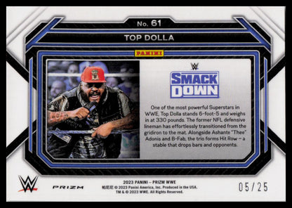 2023 Panini Prizm WWE #61 Top Dolla Green Pulsar #/25