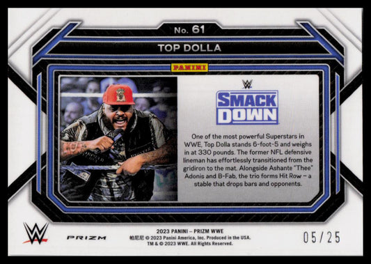 2023 Panini Prizm WWE #61 Top Dolla Green Pulsar #/25