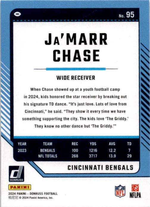 2024 Donruss #95 Ja'Marr Chase Cincinnati Bengals