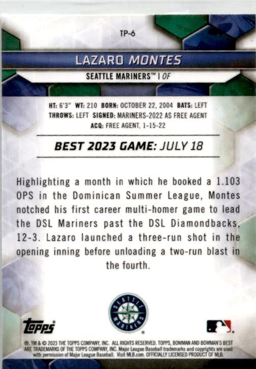 2023 Bowman's Best #TP-6 Lazaro Montes Seattle Mariners