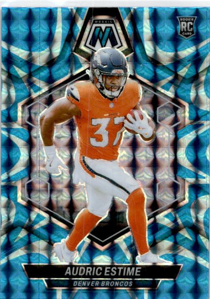 2024 Panini Mosaic Mosaic Reactive Blue #392 Audric Estime Denver Broncos
