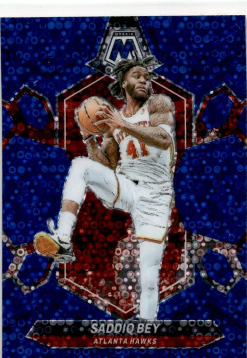 2023-24 Panini Mosaic Blue Fast Break – /85 #70 Saddiq Bey Atlanta Hawks