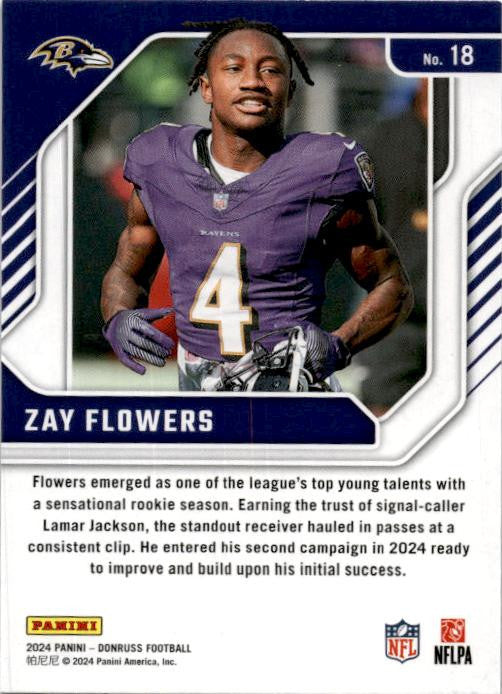 2024 Donruss The Elite Series #18 Zay Flowers Baltimore Ravens