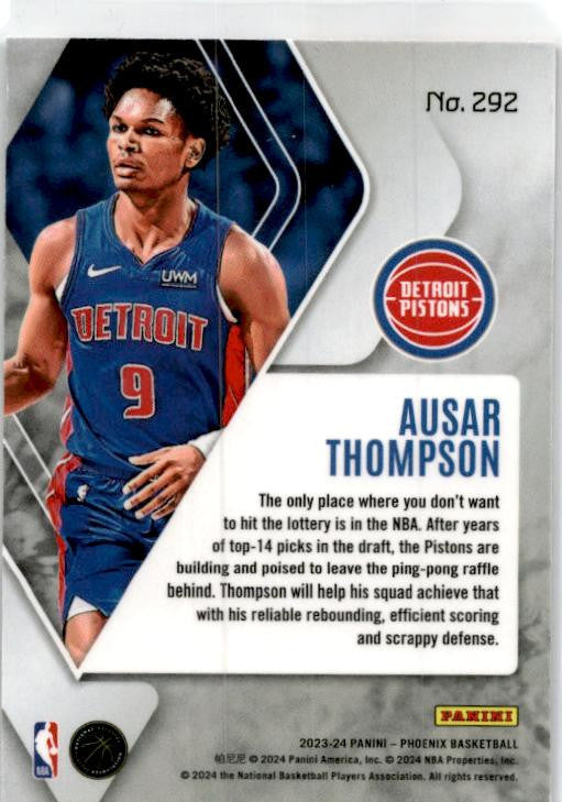 2023-24 Panini Phoenix Phoenix Blue Ice #292 Ausar Thompson Rookie Pistons