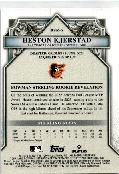 2024 Bowman Sterling #BSR-5 Heston Kjerstad Rookie Baltimore Orioles
