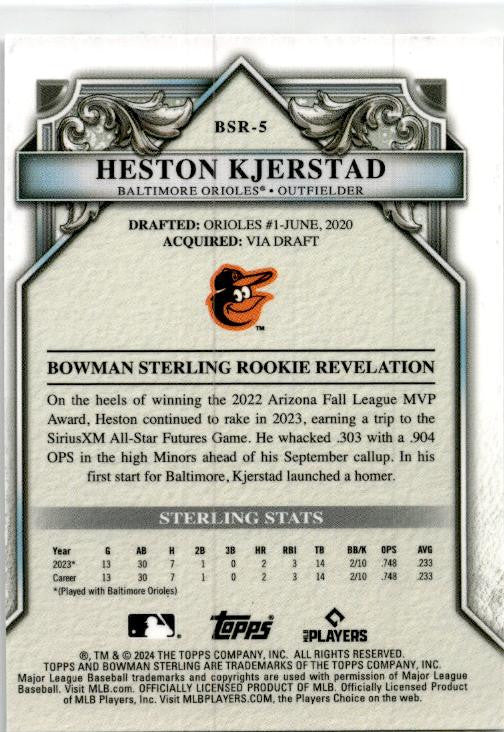 2024 Bowman Sterling #BSR-5 Heston Kjerstad Rookie Baltimore Orioles