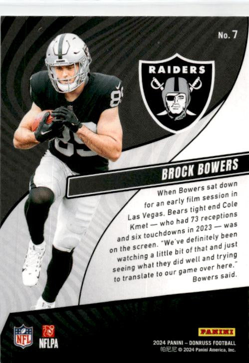 2024 Donruss Rookie Revolution #7 Brock Bowers Rookie Las Vegas Raiders