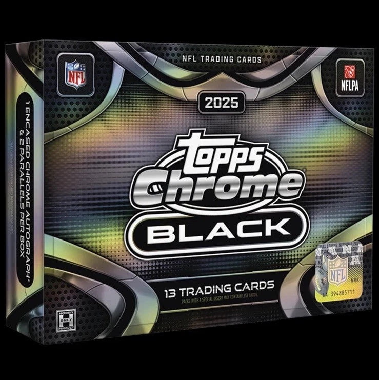2025 Topps Chrome Black Football Hobby 12-Box Case