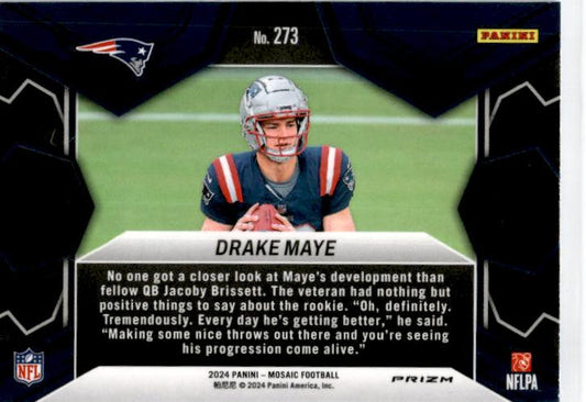 2024 Panini Mosaic Mosaic Reactive Blue #273 Drake Maye New England Patriots