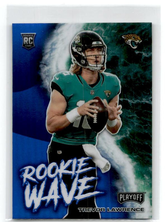 2021 Panini Playoff #RW-TLR Trevor Lawrence Rookie Wave Blue