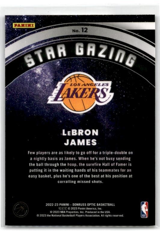 2022-23 Donruss Optic Star Gazing #12 LeBron James Los Angeles Lakers