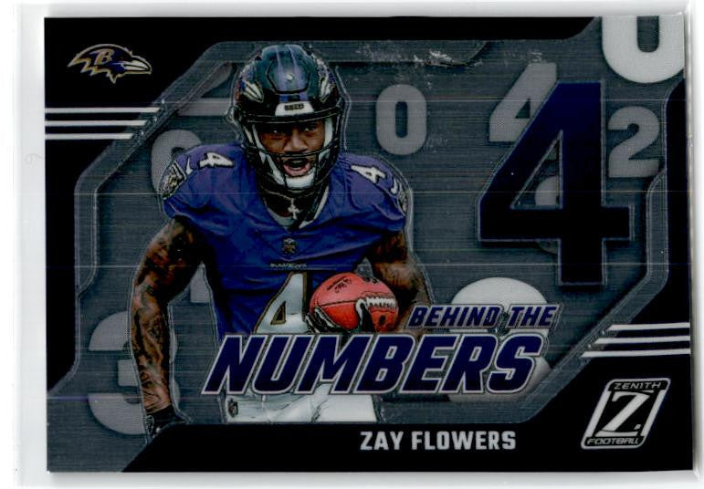 2023 Panini Zenith Behind the Numbers #30 Zay Flowers Baltimore Ravens