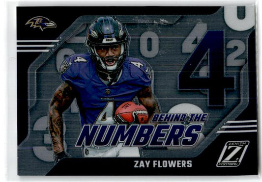 2023 Panini Zenith Behind the Numbers #30 Zay Flowers Baltimore Ravens