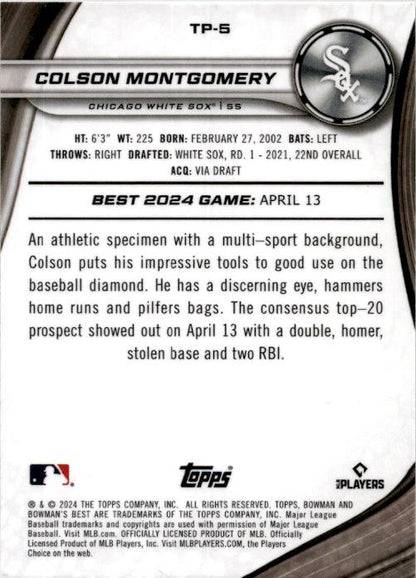 2024 Bowman's Best Prospects #TP-5 Colson Montgomery Chicago White Sox