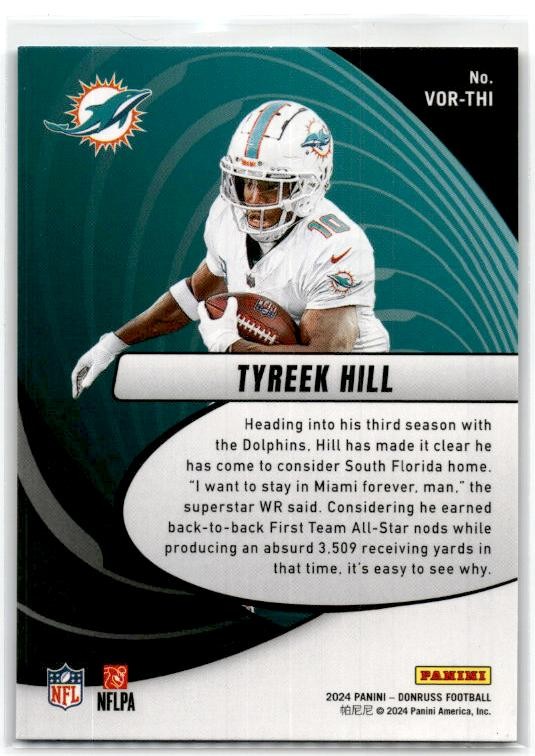 2024 Donruss Vortex #VOR-THI Tyreek Hill Miami Dolphins