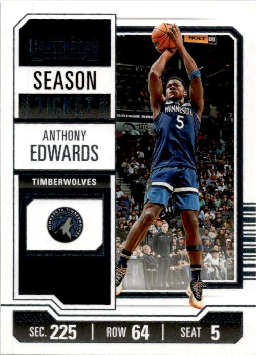 2023-24 Panini Contenders #62 Anthony Edwards Minnesota Timberwolves