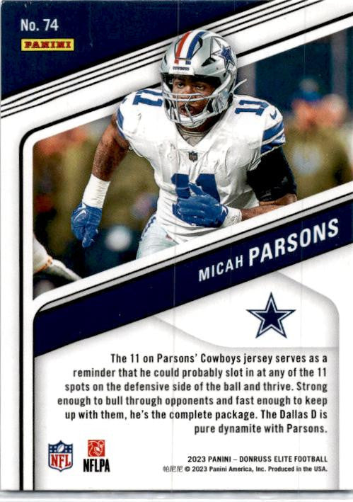 2023 Donruss Elite #74 Micah Parsons Dallas Cowboys