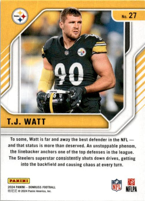 2024 Donruss The Elite Series #27 T.J. Watt Pittsburgh Steelers