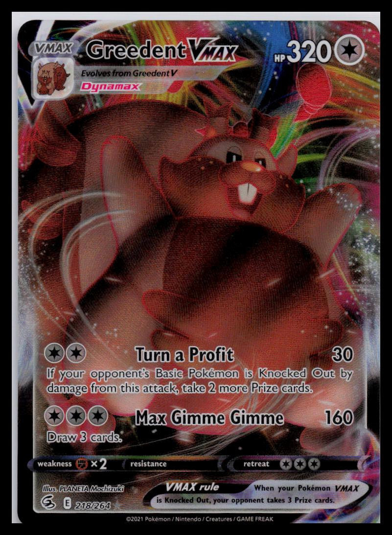 SWSH08: Fusion Strike #218/264 Greedent VMAX