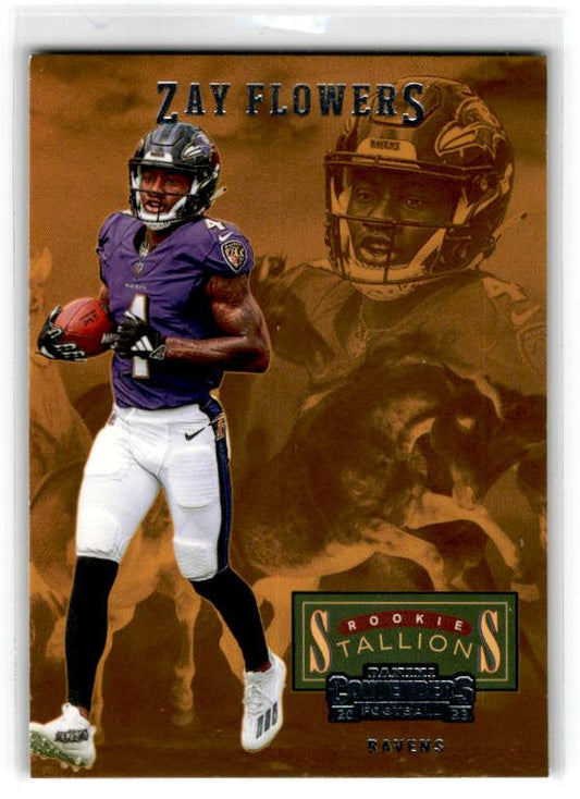 2023 Panini Contenders Rookie Stallions #25 Zay Flowers Baltimore Ravens