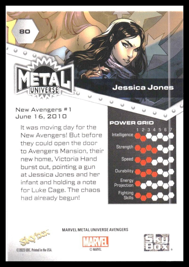2024 SkyBox Metal Universe Marvel Avengers #80 Jessica Jones
