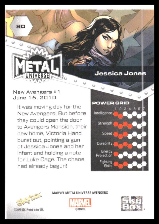 2024 SkyBox Metal Universe Marvel Avengers #80 Jessica Jones