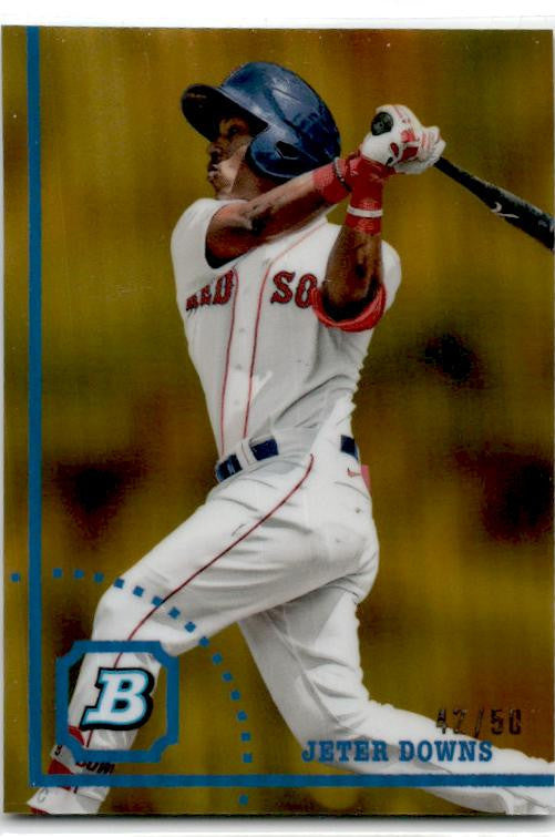 2022 Bowman Heritage Chrome Gold Refractor #BHPC-28 Jeter Downs Red Sox