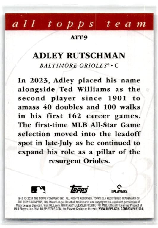 2024 Topps 2023 All Topps Team #ATT-9 Adley Rutschman Baltimore Orioles
