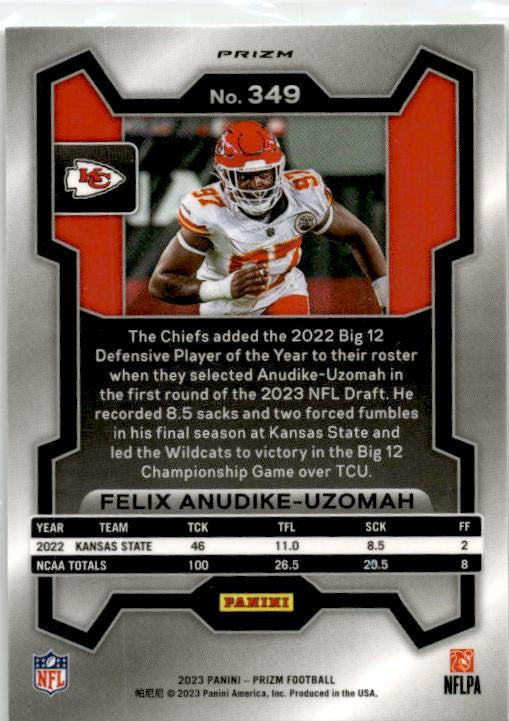 2023 Panini Prizm Neon Green Pulsar #349 Felix Anudike-Uzomah Rookie Chiefs