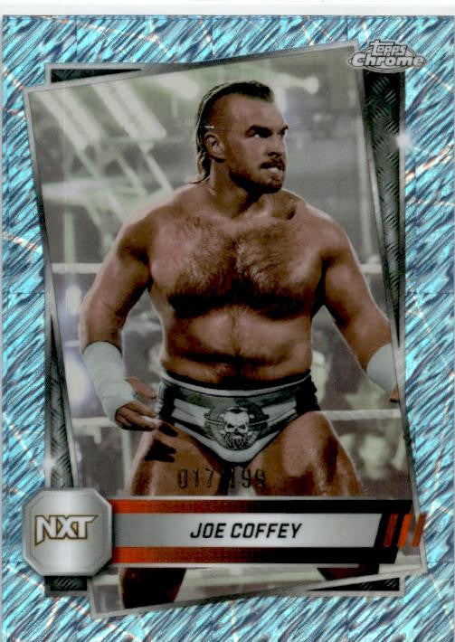 2025 Topps Chrome WWE Aqua Shimmer Refractor #70 Joe Coffey #/199