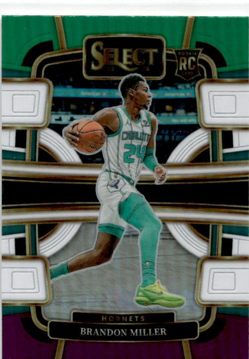 2023-24 Panini Select Green White Purple Prizms #80 Brandon Miller Rookie