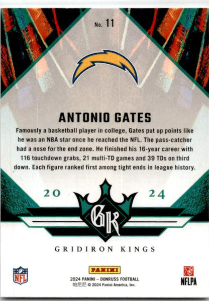 2024 Donruss All-Time Gridiron Kings #11 Antonio Gates San Diego Chargers