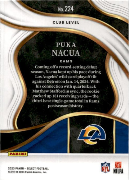 2023 Panini Select #224 Puka Nacua Rookie Los Angeles Rams