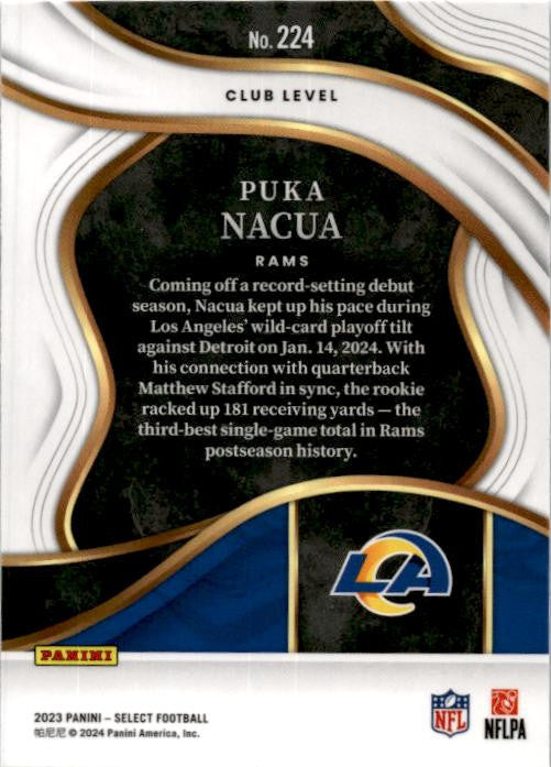 2023 Panini Select #224 Puka Nacua Rookie Los Angeles Rams
