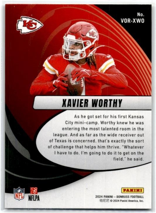 2024 Donruss Vortex #VOR-XWO Xavier Worthy Kansas City Chiefs