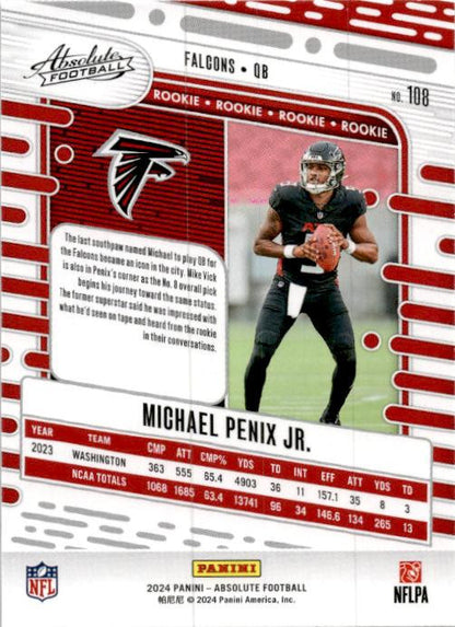 2024 Panini Absolute #108 Michael Penix Jr. Rookie Atlanta Falcons