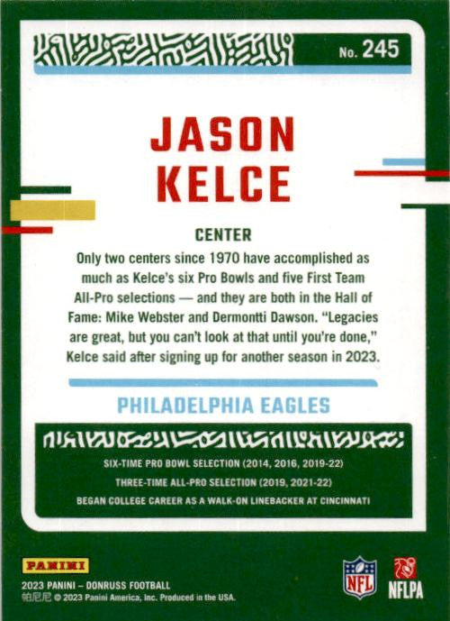 2023 Donruss #245 Jason Kelce Philadelphia Eagles
