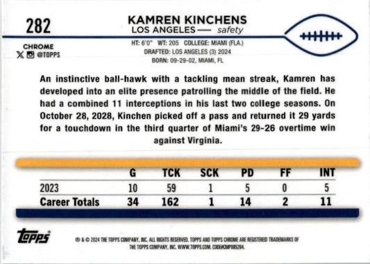 2024 Topps Chrome #282 Kamren Kinchens Rams