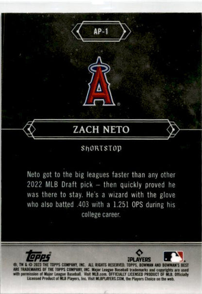 2023 Bowman's Best Astral Projections #AP-1 Zach Neto Los Angeles Angels