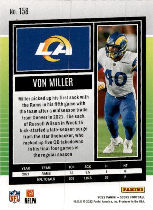 2022 Score Red #158 Von Miller Los Angeles Rams