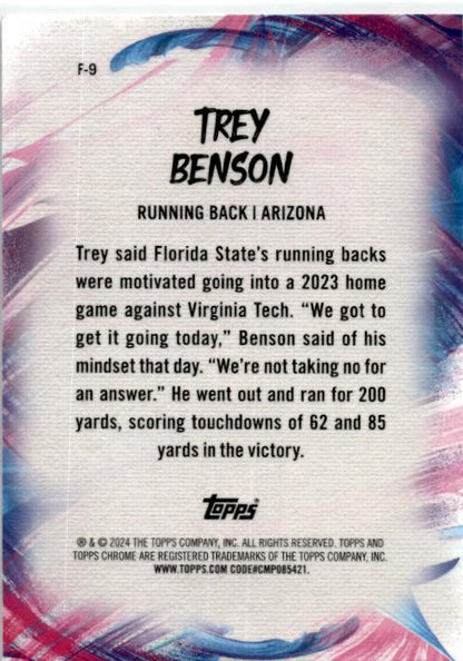 2024 Topps Chrome Checkerboard Finesse #F-9 Trey Benson Rookie