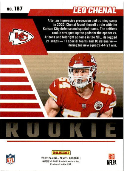 2022 Zenith #167 Leo Chenal Rookie Kansas City Chiefs